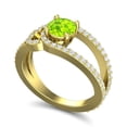 thumbnail image 2 of 2.50 T.C.W Round Cut Natural Diamond & Peridot Gemstone New Anniversary Ring for Women Solid 18K Yellow Gold Size 9 by Diamond-Capitals, 2 of 8