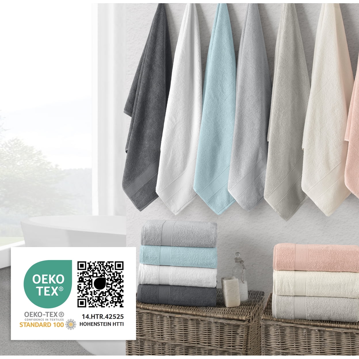 Chic Home Luxurious 4-Piece 100% Pure Turkish Cotton Bath Towels 30" x 54" Dobby Border Design