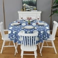thumbnail image 2 of Baseball Stars Pattern Round Tablecloth 60"x60",Wrinkle Wipeable Table Cloth for Kitchen Dining Room Picnic Patio Party, 2 of 6