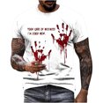 thumbnail image 1 of toraway Chemises pour Hommes Manches Longues Graphique Été Chemise de Fête Imprimée Taches de Sang Manches Longues Col Rabattu TTTG, 1 of 4