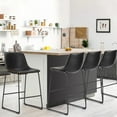 thumbnail image 4 of Simple Deluxe 30 Inch Counter Height Chairs Set of 2, Island Stools with Back, Faux Leather Counter Stools with Metal Legs and Footrest, Armless Dining Chairs for Kitchen Island, Black, 4 of 7