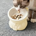thumbnail image 6 of Cute Ceramic Raised Cat Bowl, Anti-Whisker Fatigue Design, Non-Slip, Protects Neck and Spine, Perfect for Kittens and Indoor Cats, 6 of 7
