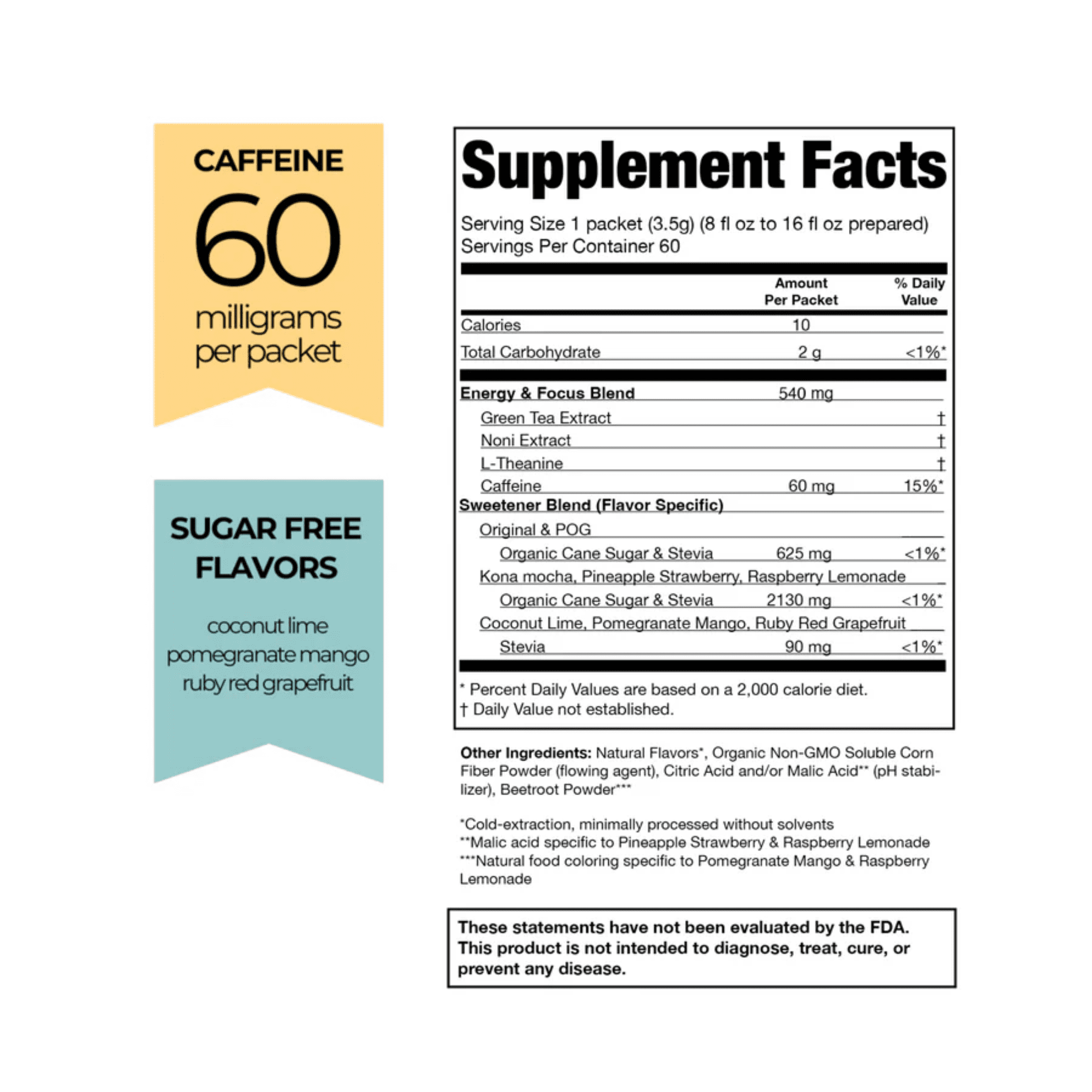 Green Tea Hawaii Pineapple Strawberry Fruit Flavored Tea Powder for Weight Loss 60 Packets