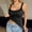 Black -CP48, variant on Summer Tank Tops for Women with Built in Bra Lace Trim Padded Camisole Slim Fit Self Bra Cami Shirt Layering Tees White M