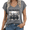 Dark Gray, variant on Women's Witch Circle Hand Drawn Graphic Tee Bold V Neck Tank Top Halloween Party Casual Weekend Outfit Blue, M