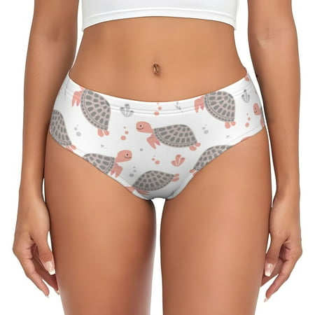 Womens Underwear - cartoon sea turtles No Show Seamless Underwear for Women  Soft Stretch Womens Panties  Hipster Ladies Panties Bikini Underwear Briefs