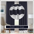 thumbnail image 5 of Woven Trends Two-Tone Window Curtain Panels, Rod-Pocket Light Filtering Curtains for Bedroom and Living Room, Double Layered Window Panel, Navy/White, 50" x 84" Single Panel, 5 of 7