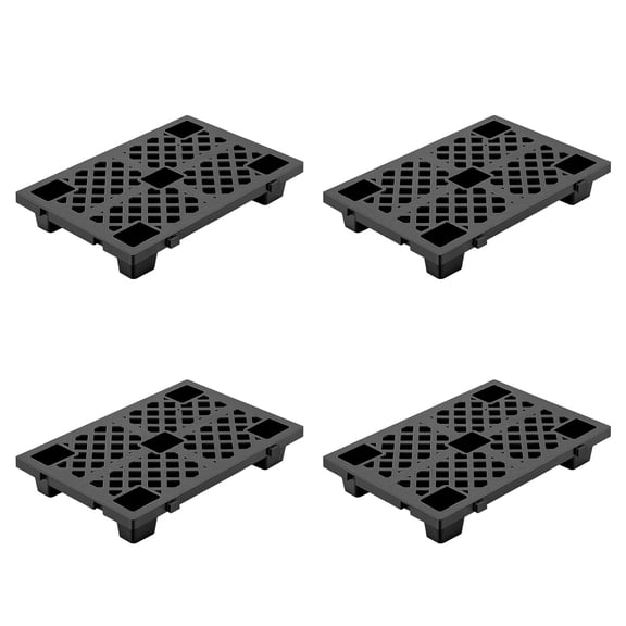 4 PCS Interlocking Plastic Pallets, Lightweight Floor Pallets with Breathable Grid, HDPE Heavy Duty Storage Pad for Garage, Warehouse, Basement