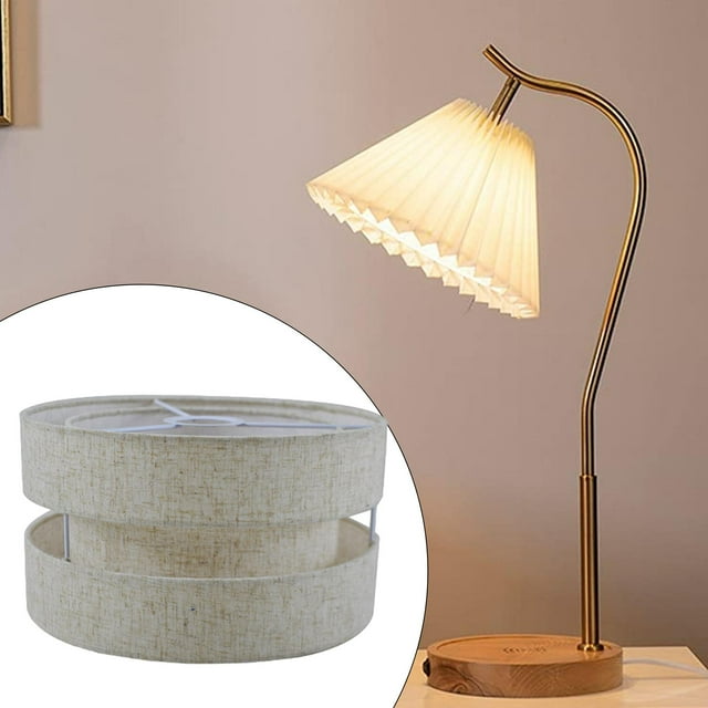 Pantalla de tela para lámpara, accesorios de iluminación, lámpara de mesa Vintage, pantalla de luz colgante para mesita de noche, Bar, restaurante y Estilos E