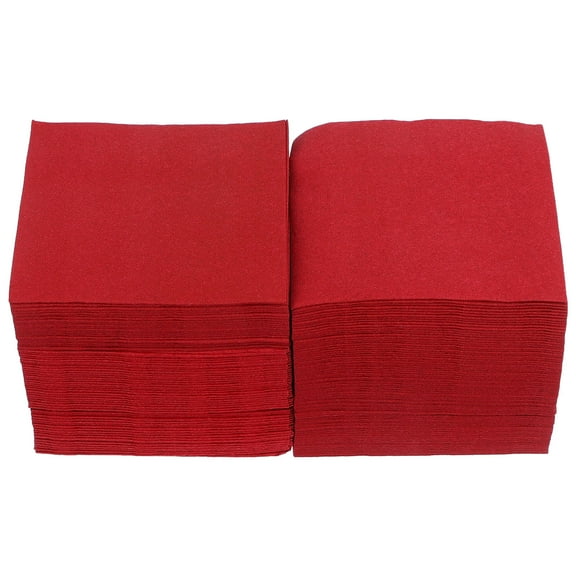 DEEPCRAFF Cocktail Napkins 150Pcs Red Paper for Wine Parties and Dining 12X12In