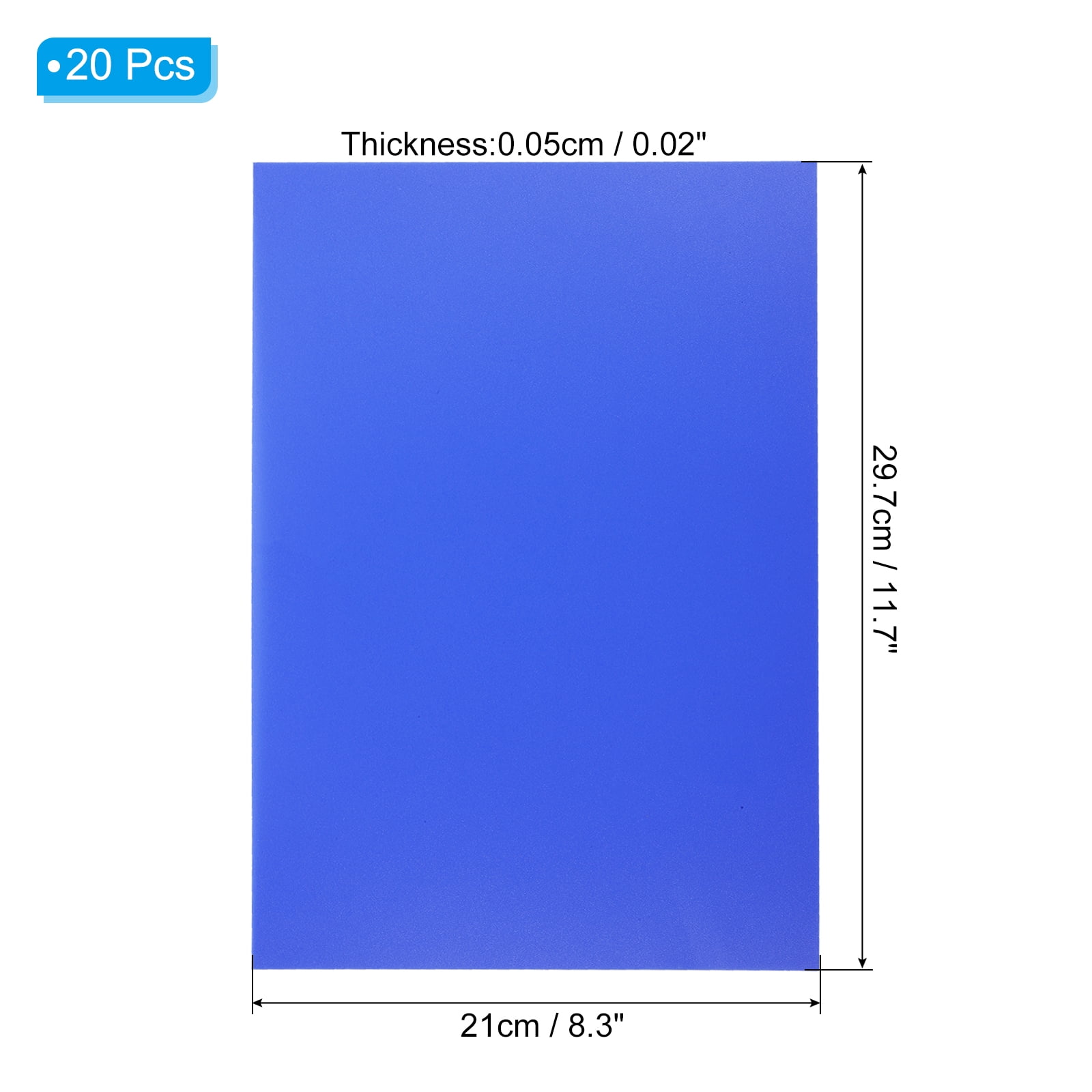 Uxcell 20 Mil Clear Binding Covers, 20Pcs for Report, Blue