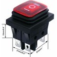 thumbnail image 2 of 2 piezas Interruptor basculante de encendido/apagado/encendido DPST 6 broches 3 posiciones Conmutador basculante con indicador rojo LED 16A 250V AC para coche Camion Moto Bateau KCD4-203N-R, 2 of 5