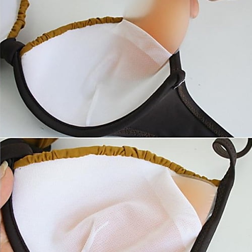 Bra Insert Pads, 1 Pair Bikini Swimsuit Push Up Silicone Bra Pads Women  Breast Lift Enhancer Pad, Nude-L 