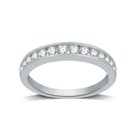 Forever Bride 0.50 Carat T.W. Round Diamond Channel Wedding band in 10k White Gold