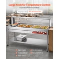 thumbnail image 2 of VEVOR Commercial Food Warmer, 8 Pans + 2 Pots Electric Steam Table, 1800W Professional Buffet Catering Food Warmer with Shield Undershelf Wheels, Stainless Steel Server, 2 of 9