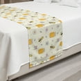 thumbnail image 2 of Bee Bed Runner, Continuous Pattern of Honey Jars Insect and Spring Flowers Buzzing Flies, Decorative Accent Bedding Scarf for Hotels Homes and Guestrooms, King, Eggshell and Multicolor, by Ambesonne, 2 of 2