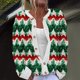 thumbnail image 4 of Cárdigan de mujer, cárdigan de manga larga, ahuecado, color sólido, chaqueta informal, parte superior de poliéster para mujer, 4 of 4