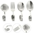 thumbnail image 4 of 4pcs Stainless Steel Dessert Spoons Bent Handle Spoons Dessert Spoons (Silver), 4 of 6