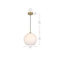 thumbnail image 3 of Living District Baxter 12 Inch Pendant Frosted White Shade in Satin Gold, 3 of 10