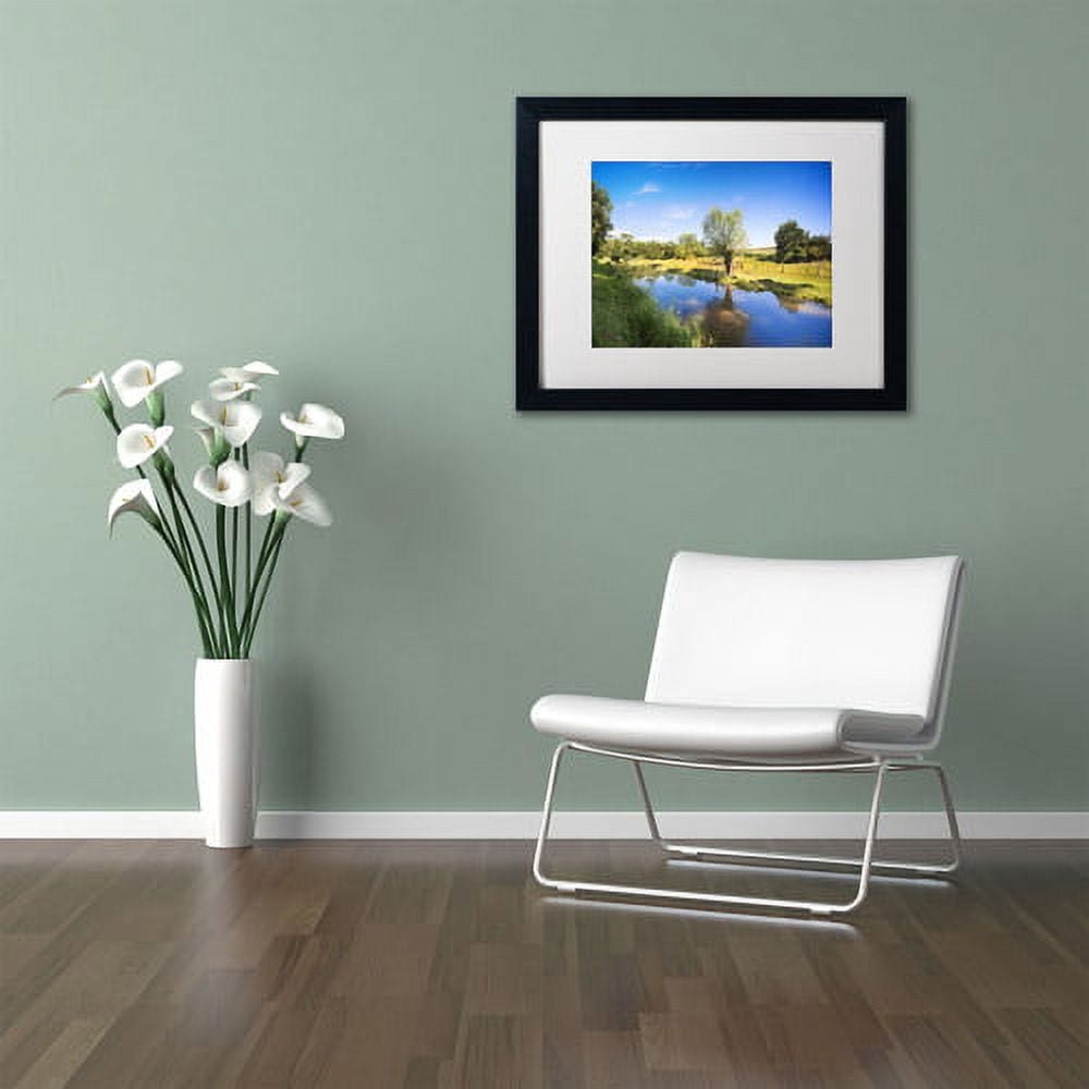 Trademark Fine Art "Blue Brook" Canvas Art by Philippe Sainte-Laudy, White Matte, Black Frame