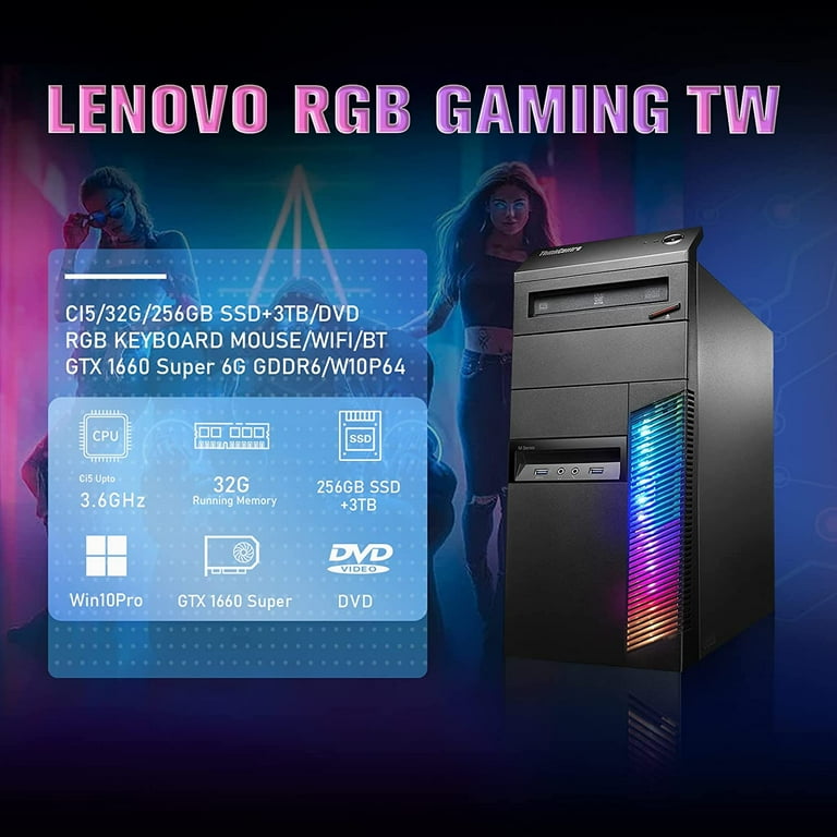 Lenovo Desktop Computers, Intel Core i5, 32GB, 256G SSD, 3TB HD, DVD, W10P64 (Pre-Owned) Lenovo Desktop Computers, Intel Core i5, 32GB, 256G SSD, 3TB HD, DVD, W10P64 (Pre-Owned)