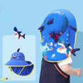 thumbnail image 4 of Blue L Sombrero de sol de ala suave Sombrero de pescador de dibujos animados lindo Protección ultravioleta para uso diario, 4 of 5