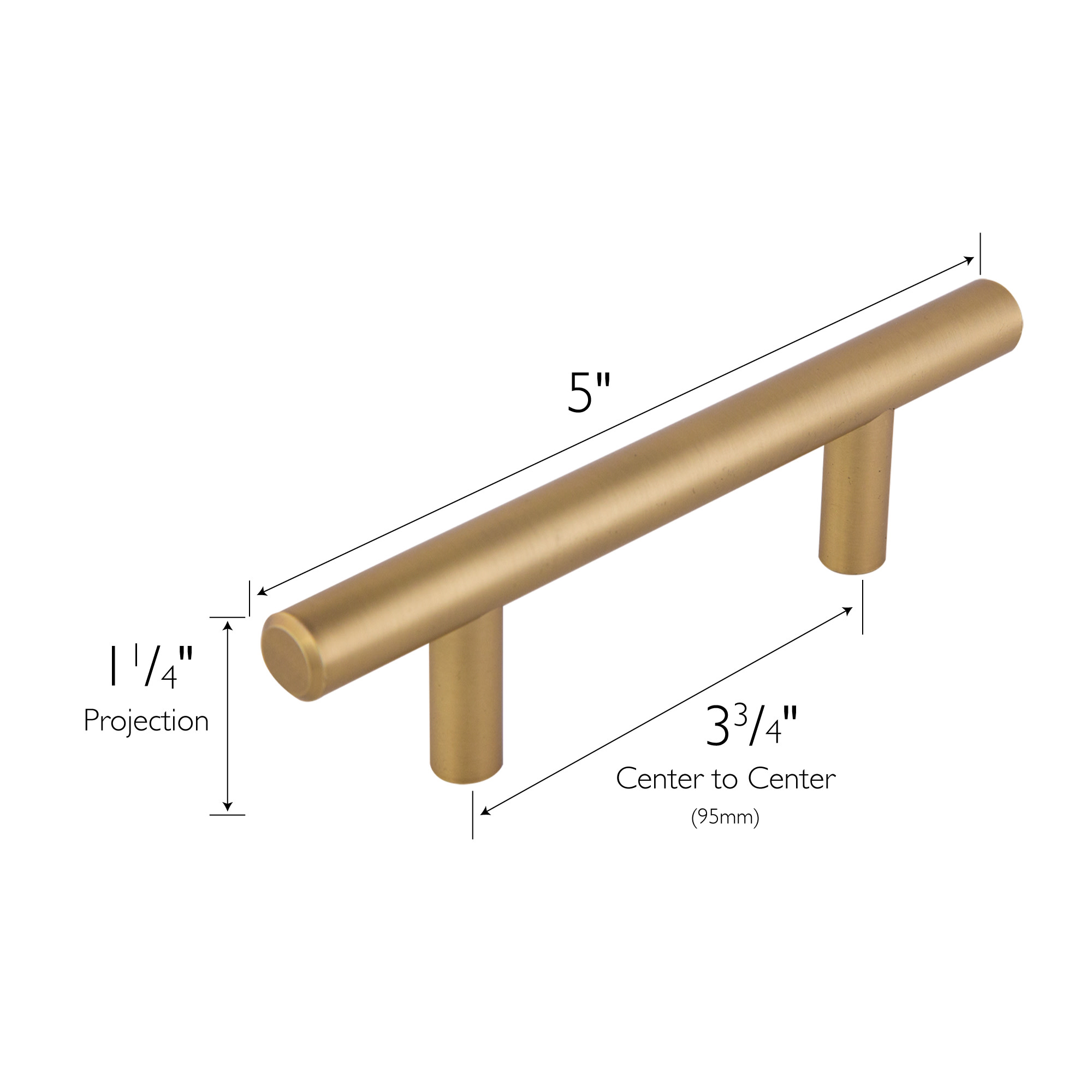 Design House 5in Solid Cabinet Pulls, Satin Gold, 10-Pack photo 8