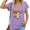 1-Purple, variant on Women's Sassy Western Meme T-Shirt Cheeky Cow Skull Graphic V-Neck Tee S-5XL Purple