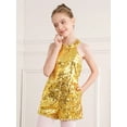 thumbnail image 4 of renvena Combishort de Fête de Danse à Paillettes pour Filles Sans Manches Jazz Latin Doré 8, 4 of 7