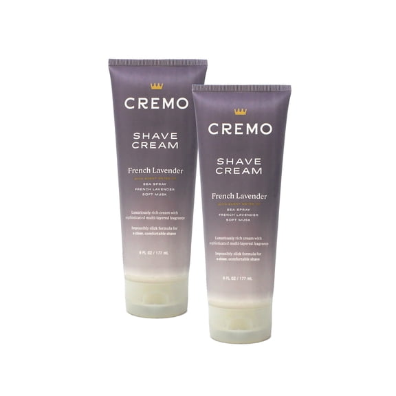 Cremo French Lavender Moisturizing Shave Cream, Astonishingly Superior Shaving Cream For Women, Fights Nicks, Cuts and Razor Burn, 6 Fl Oz (2 Pack)