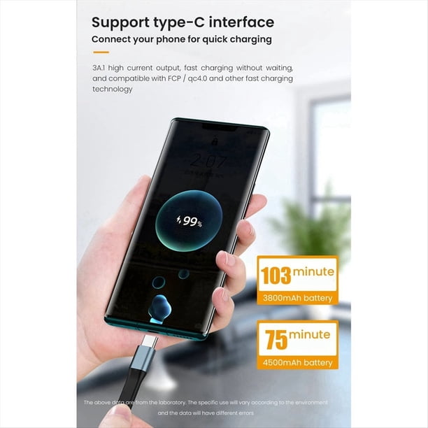 Mini 3A USB Tipo-C Cable de Datos de Carga Rápida Portátil QC 3.0 USB Tipo C Cable Corto para Dispositivos USB Tipo C,A
