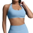 thumbnail image 1 of Women Workout Bras Medium Low Support Sports Bras Seamless Open Back Gym Padded Yoga Crop Top, 1 of 4