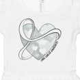 thumbnail image 4 of Inktastic Lung Cancer Awareness White Ribbon Around Heart Girls Baby Dress, 4 of 5