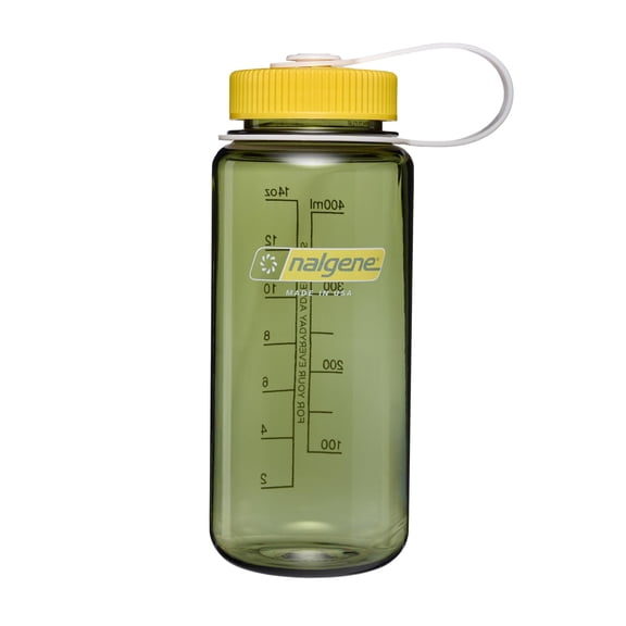 Nalgene 16oz Wide Mouth Water Bottle BPA-Free USA Made, Oil Green   Freesia