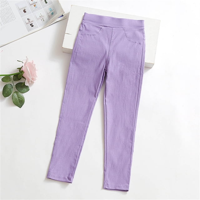 LSLJS Toddler Baby Girls Candy Color Solid Color Leggings Casual Kids Tight Pants, Children Pants