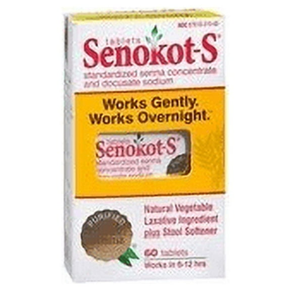 Senokot-S Natural Vegetable Laxative Ingredient Tablets Plus Stool Softener - 30 Ea, 3 Pack