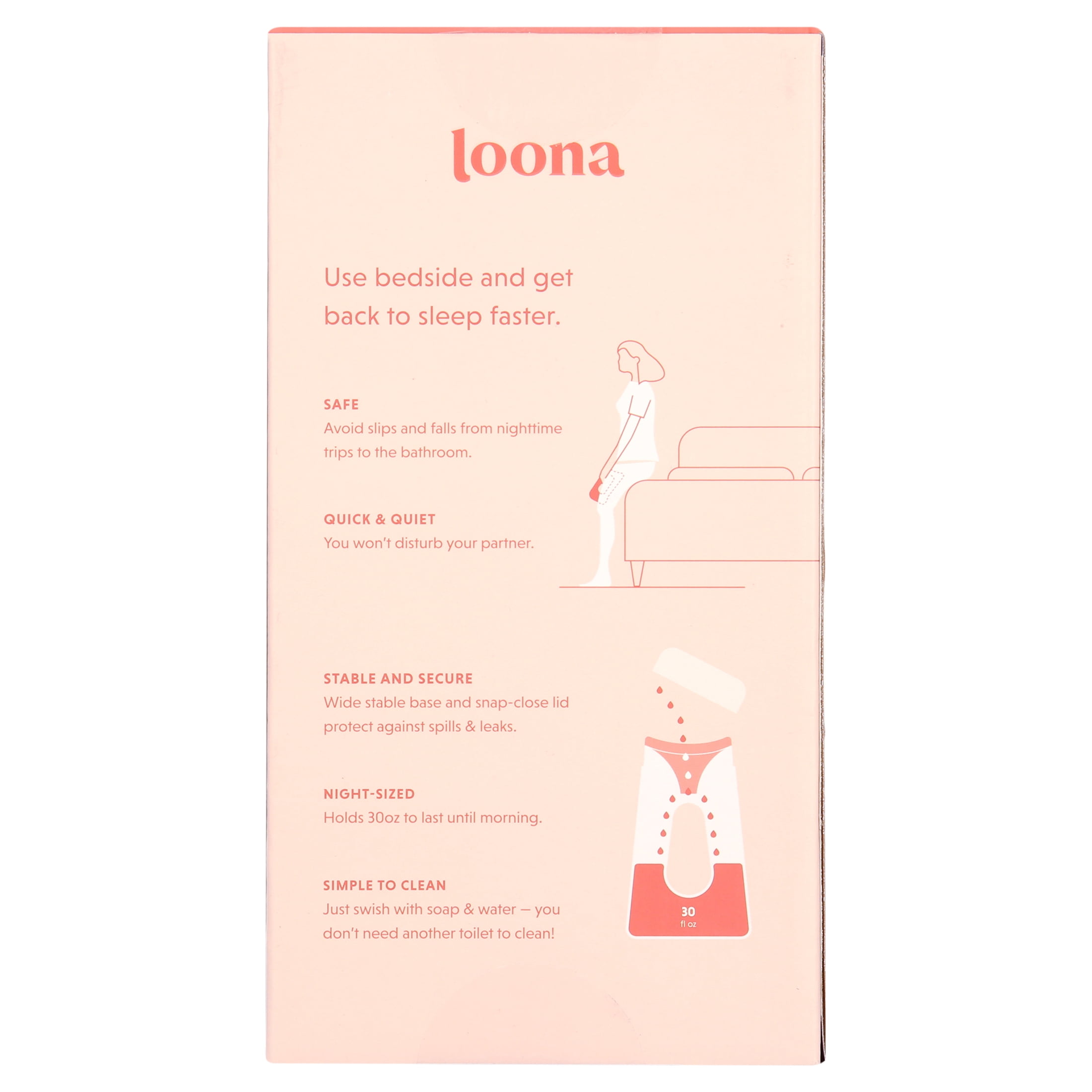 Loona Premium urinoir voor vrouwen, stil, geen spatontwerp voor vrouwen, ideaal voor nachtkastje, reizen en buitengebruik, Loona Blue - HSA/FSA komt in aanmerking