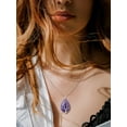 thumbnail image 3 of Bestyle Women Teardrop Necklace Pendant Healing Tree of Life Jewelry Nature Amethyst Gemstone Necklace Birthday Gifts for Her - February, 3 of 8