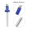 thumbnail image 4 of Uxcell 4mm x 6mm Aluminum Open End Flat Round Head Blind Rivets, Blue 25 Pack, 4 of 5