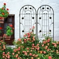 thumbnail image 6 of Tcbosik 2 Pack Metal Garden Trellis for Climbing Plants Outdoor, Heavy Duty Rustproof Trellis for Rose, Vegetable, Flowers, Black, 6 of 8