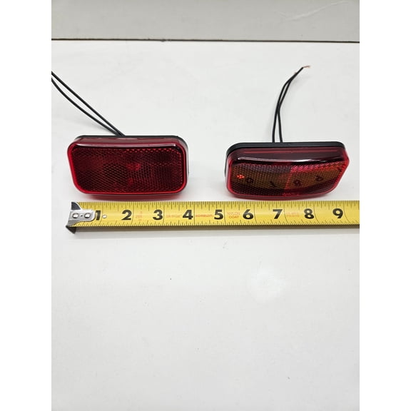 (2) 4" Red Incandescent Side Marker Clearance Lights Trailer Camper RV Lights