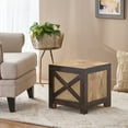 thumbnail image 3 of Westby Mango Wood and Cane Square Cube Ottoman,Natural Wood Furniture Primary Living Space Ottomans, 3 of 9