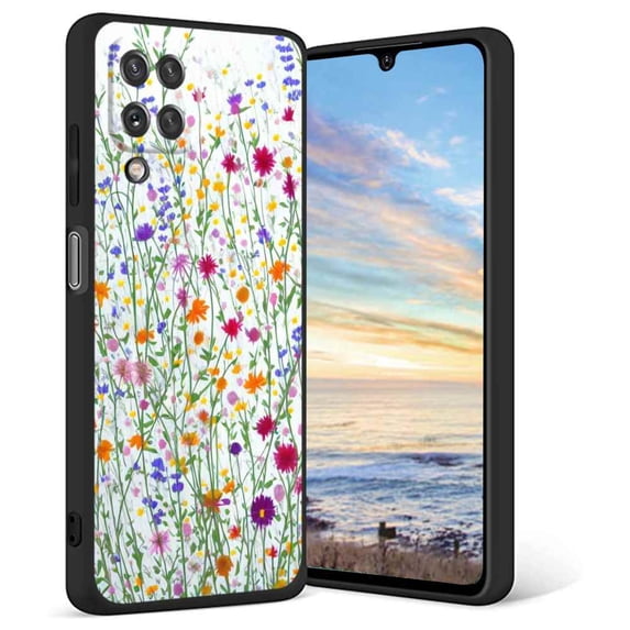 Wild-Flowers-388 Phone Case, Degined for Samsung Galaxy A12 Case Men Women, Flexible Silicone Shockproof Case for Samsung Galaxy A12