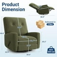 thumbnail image 5 of Towallmark Recliner Chairs, Swivel Rocker Recline, Glider Recliner Nursery Chair for Adults, 360° Swivel Glider Rocking Chair for Living Room, Bedroom, Office, RV, Small Spaces, Linen, 5 of 9
