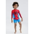 thumbnail image 2 of Marvel Avengers Spider-Man Newborn Baby Boys Zip-up One Piece Bathing Suit Newborn to Toddler, 2 of 5