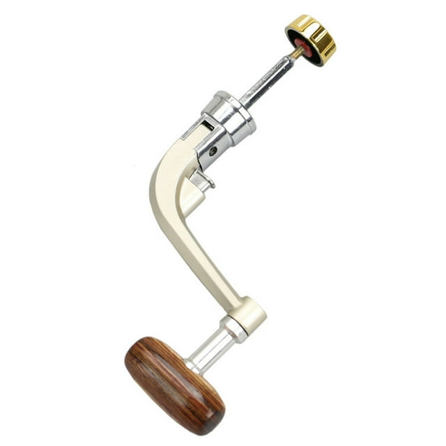 TopOne Moulinet Spinning en Métal Pliant à Bras Basculant, Roue à Prise, Poignée à Bascule en Bois, Accessoires de Pêche