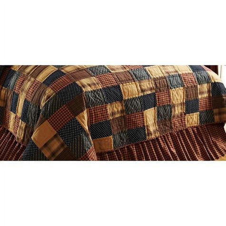 VHC Brands Patriotic Patch Split Corners Bedroom Decor, King Bed Skirt, Red, 78x80x16