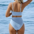 thumbnail image 4 of Xijirk Tankini Swimsuits for Women,Two Piece Swimwear U Neck High Waist Tankini Sets Adjustable Strap Bathing Suits Tummy Control Quick Dry Swimwear,Swimsuit for Women,M,Sky Blue, 4 of 6