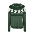 thumbnail image 6 of Halloween Knitted Sweater for Women Cute Ghost Pattern Print Knitted Pullover Sweaters Long Sleeve Crew Neck Jumper Tops (Green L), 6 of 7