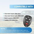 thumbnail image 2 of Easy to Use Key Fob Replacement Fits for Chevy Impala 2006 2007 2008 2009 2010 2011 2012 2013 Monte Carlo 2005-2007 Buick Lucerne 2006-2011 Cadillac DTS 2006-2011 Car Keyless Entry Remote, 2 of 7